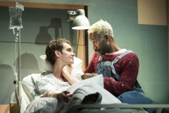 Andrew Garfield (Prior) and Nathan Stewart-Jarrett (Belize) in Angels in America - Millenium Approaches, National Theatre, April 2017 (photo by Helen Maybanks)