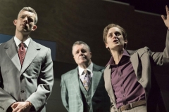 Russell Tovey(Joseph), Nathan Lane(Roy M Cohn) and Denise Gough(Martin Heller) in Angels in America - Millenium Approaches, National Theatre, April 2017 (photo by Helen Maybanks)