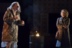 Amanda Lawrence (A Homeless Woman) and Susan Brown (Hannah) in Angels in America - Millenium Approaches, National Theatre, April 2017 (photo by Helen Maybanks)