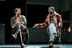 Angels in America - Millenium Approaches, National Theatre, April 2017 (photo by Helen Maybanks)Nathan Stewart-Jarrett, right, plays Belize, Priors former lover