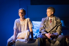 Denise Gough (Harper) and Russell Tovey (Joseph) in Angels in America - Millenium Approaches, National Theatre, April 2017 (photo by Helen Maybanks)