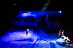 AndrewGarfield (Prior), James McArdle (Louis), Russell Tovey (Prior 1) and Nathan Lane (Prior 2) in Angels in America - Millenium Approaches, National Theatre, April 2017 (photo by Helen Maybanks)