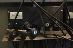 Sequentially-numbered plugs are held tidily in the cord patch to prevent them being tangled. (c) Theatrecrafts.com