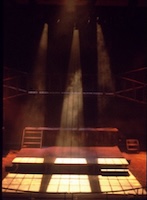 Window gobos on the set of Oliver! at the Exeter Northcott Theatre