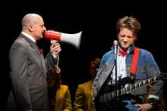 Mark Oxtoby as Strickland and Olly Dobson as Marty McFly (c) Sean Ebsworth Barnes