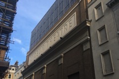 New flytower and stage house (and loading door) added in 1996 (Photo: 2019)