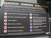 Safety Warning Notice at the entrance to the attraction, September 2006