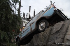 Ford Anglia crash landed in the queue line, April 2016